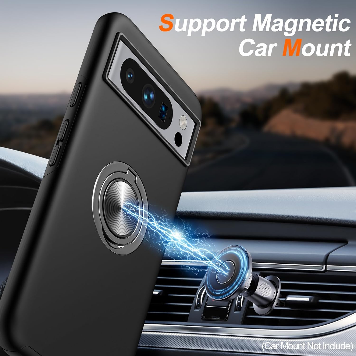 Étui hybride magnétique avec anneau invisible pour Google Pixel 8 Pro Étui hybride magnétique avec anneau invisible pour Google Pixel 8 Pro